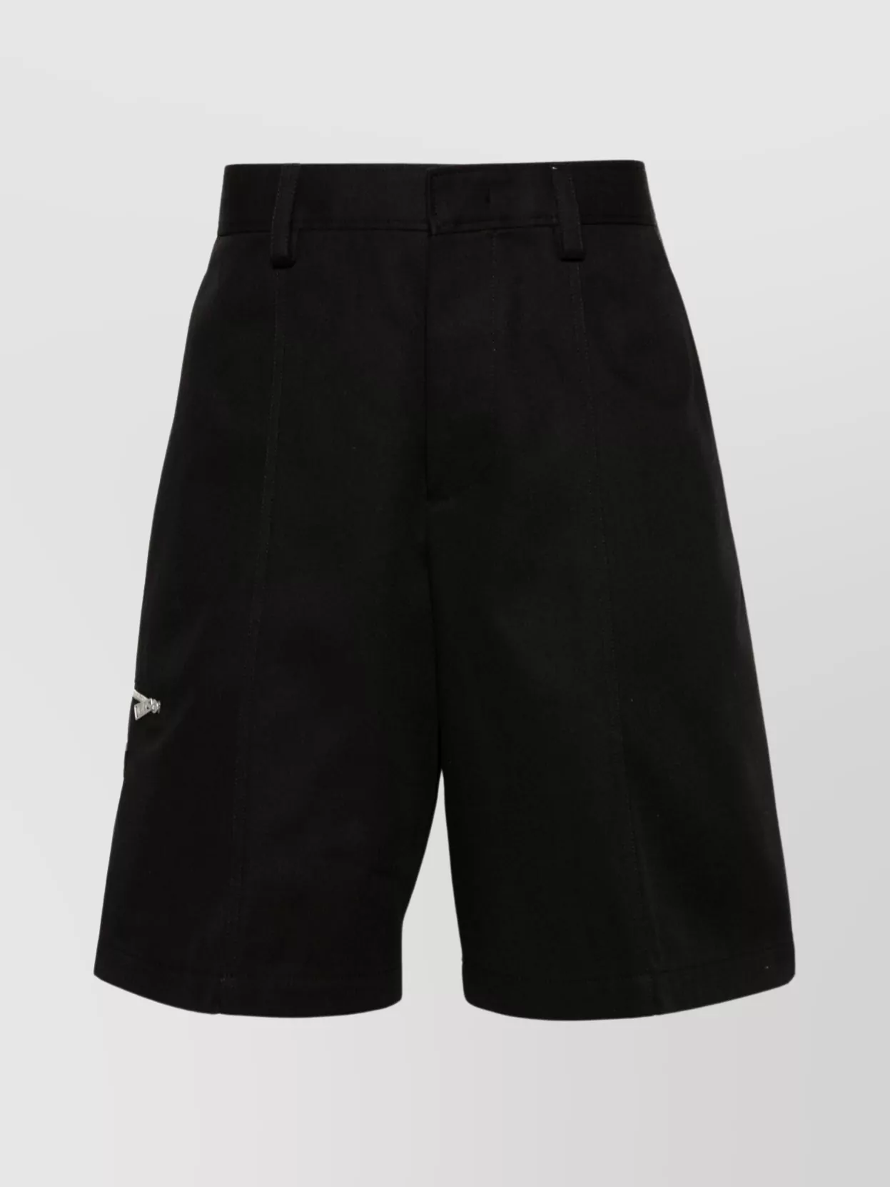 Shop Lanvin Twill Weave Crease Shorts With Multiple Pockets