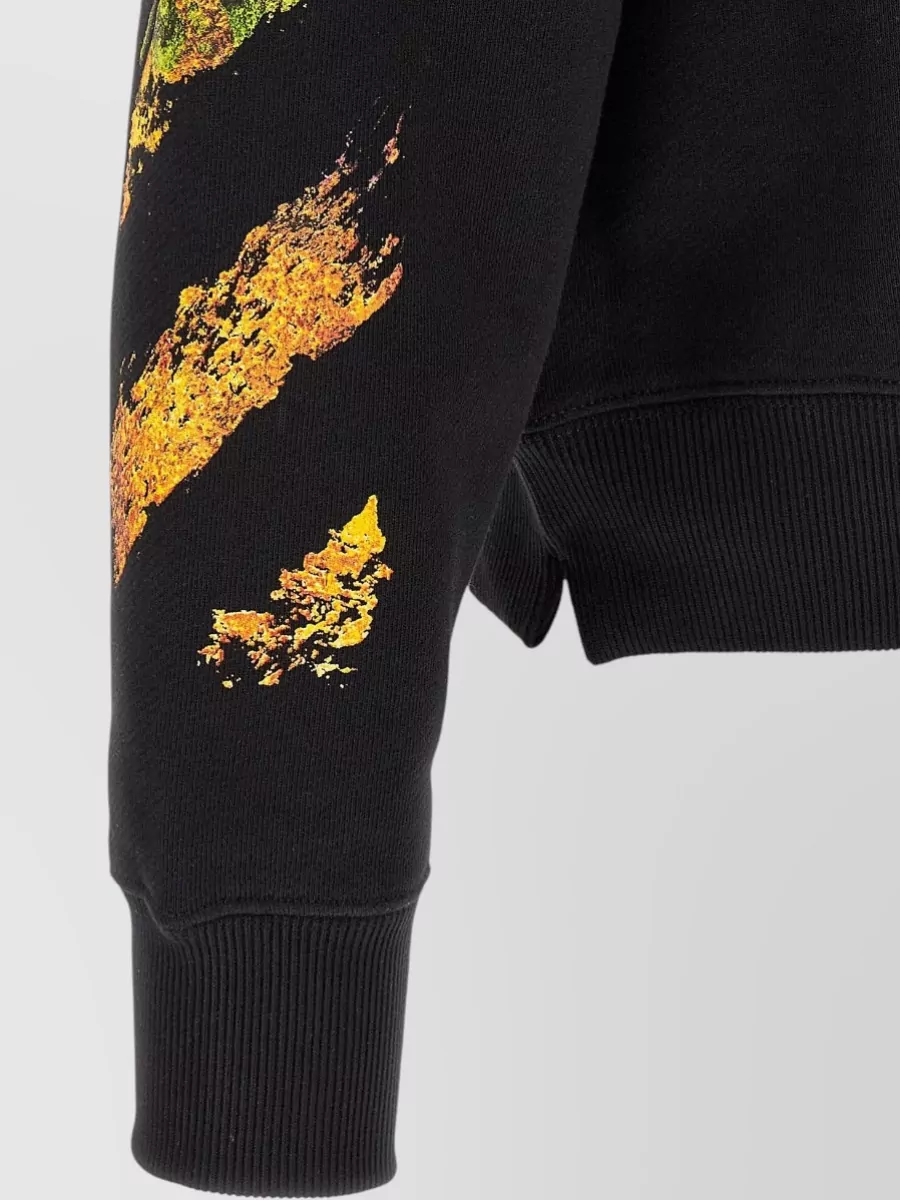 Off-White Cotton Printed Hoodie