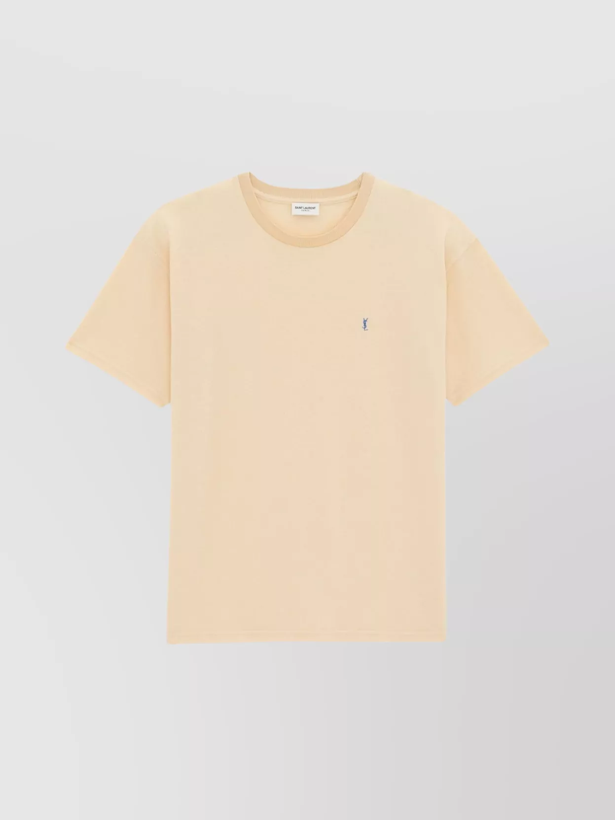 Shop Saint Laurent Crewneck Collar Short Sleeves T-shirt