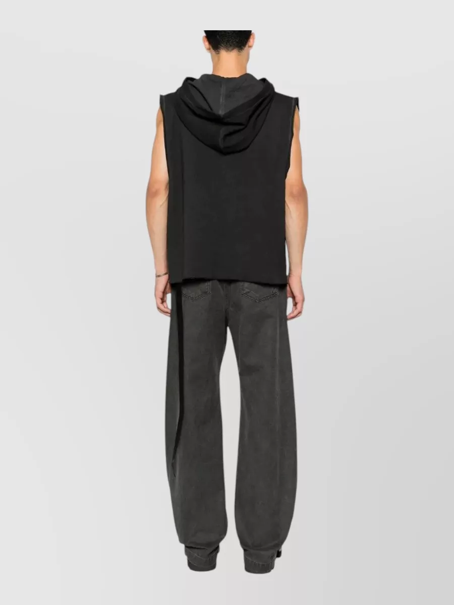 Rick Owens Drkshdw Cotton Hooded Sleeveless Tunic