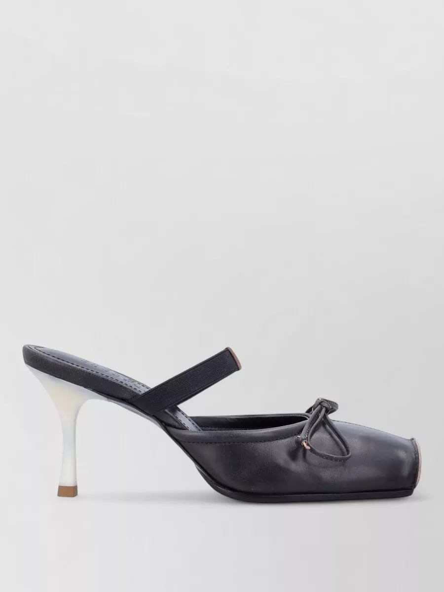 Mm6 Maison Margiela Leather Square-Toe Mules