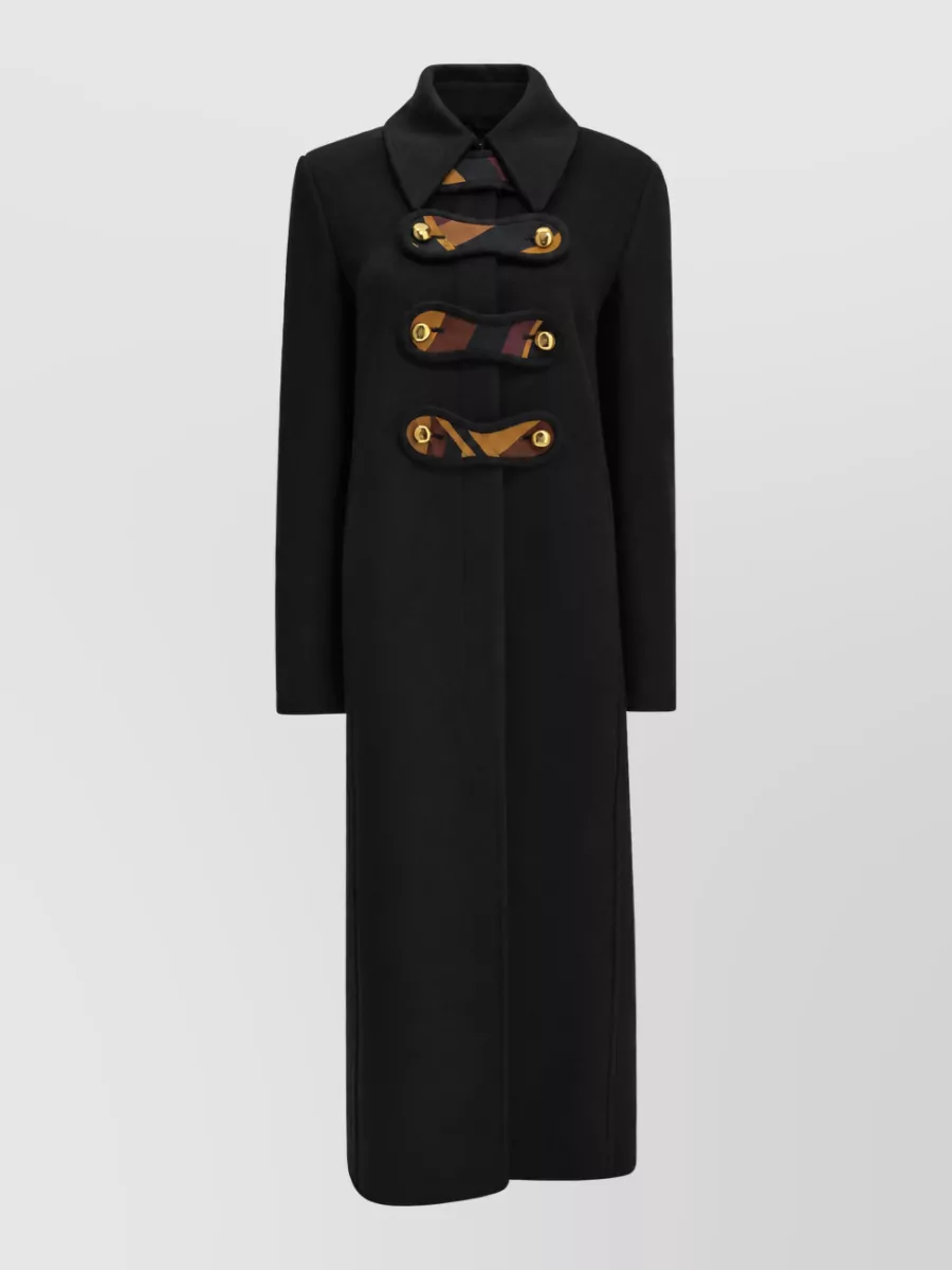Pucci wool long single breasted coat