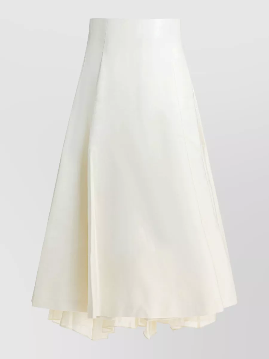 Sandbeige Silk Wool Asymmetric Draped Skirt
