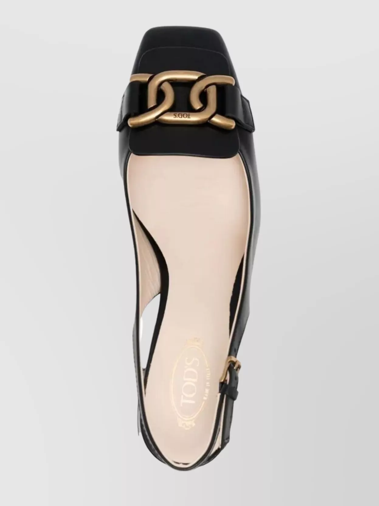 TOD'S KATE SLINGBACK PUMPS CHAIN DETAIL