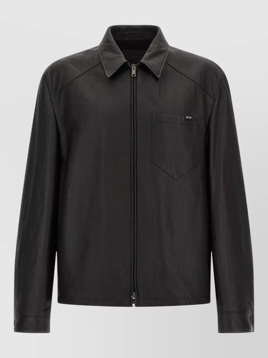 Prada leather regular-fit jacket