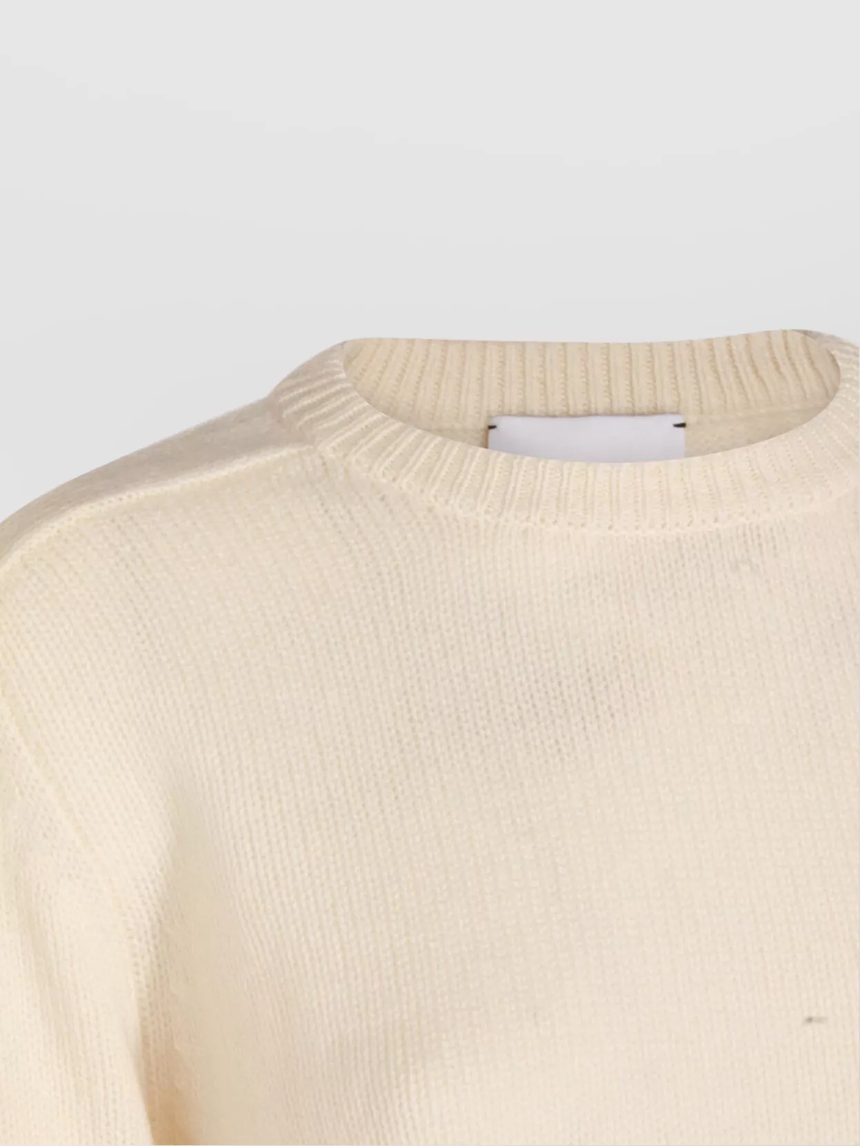 Kujten Soft Knit Crew Neck Long Sleeve Top In Neutral
