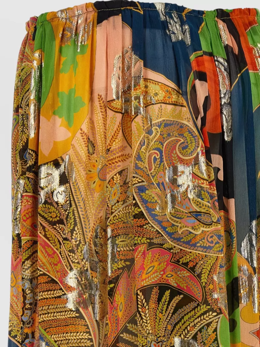 Etro Silk Paisley-Print Wide-Leg Trousers