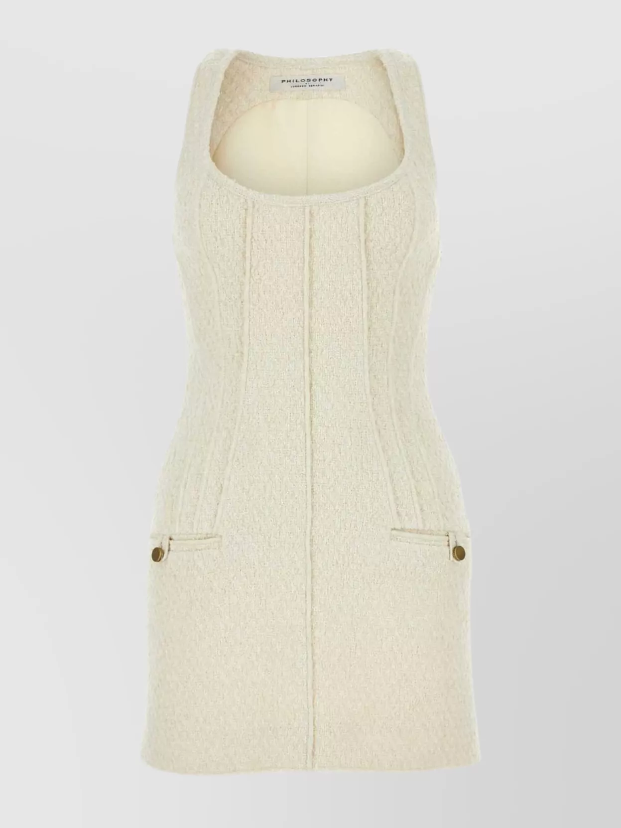 Shop Philosophy Di Lorenzo Serafini Tweed Mini Dress With Button Accents