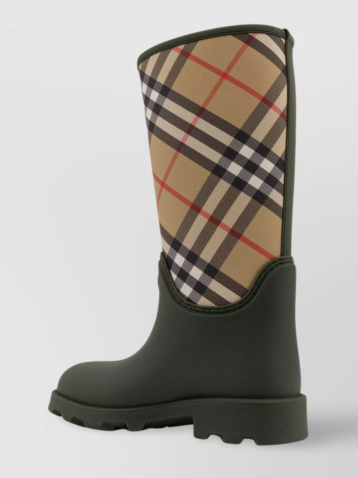 Burberry Knee-High Rainboots Plaid Insert