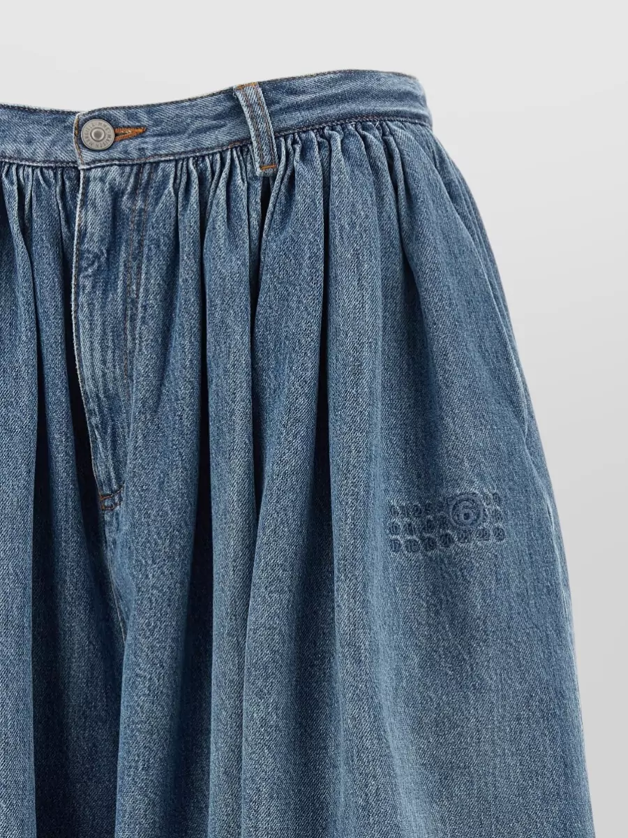 Mm6 Maison Margiela Denim Pleated Bermuda Shorts