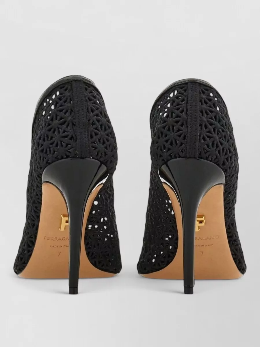 Ferragamo Macramé Fabric Stiletto Pumps