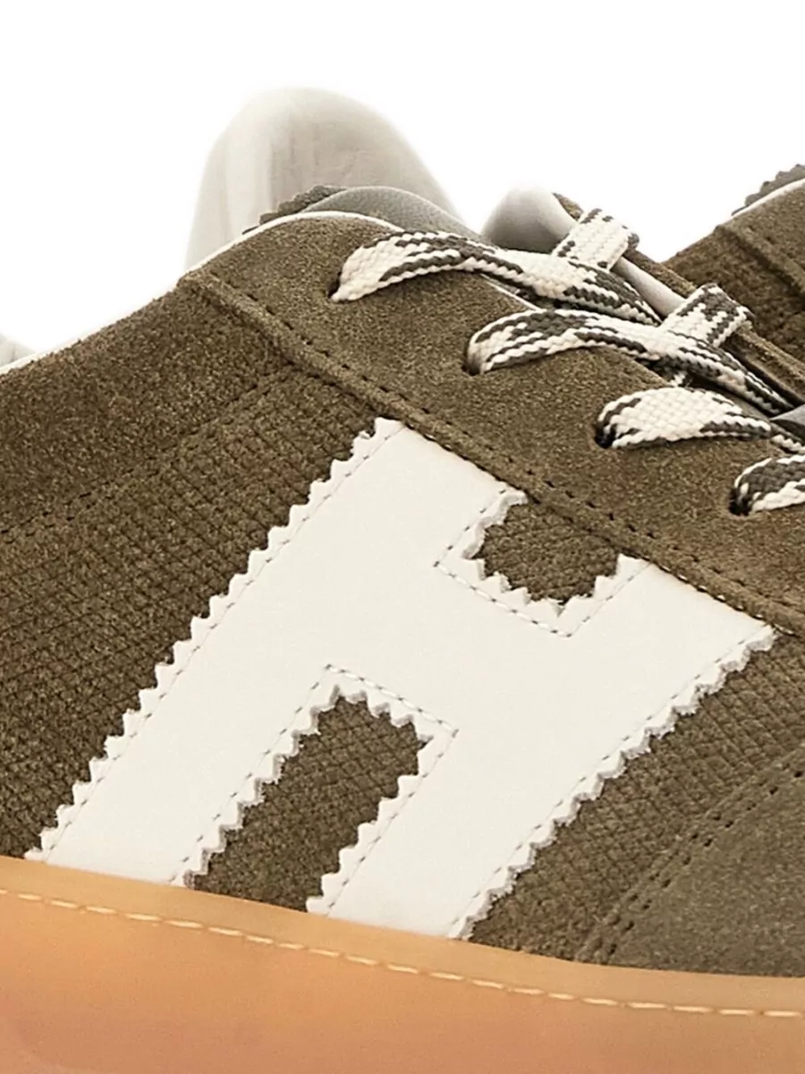 Hogan Cool Leather Sneakers Contrast Panel Sole