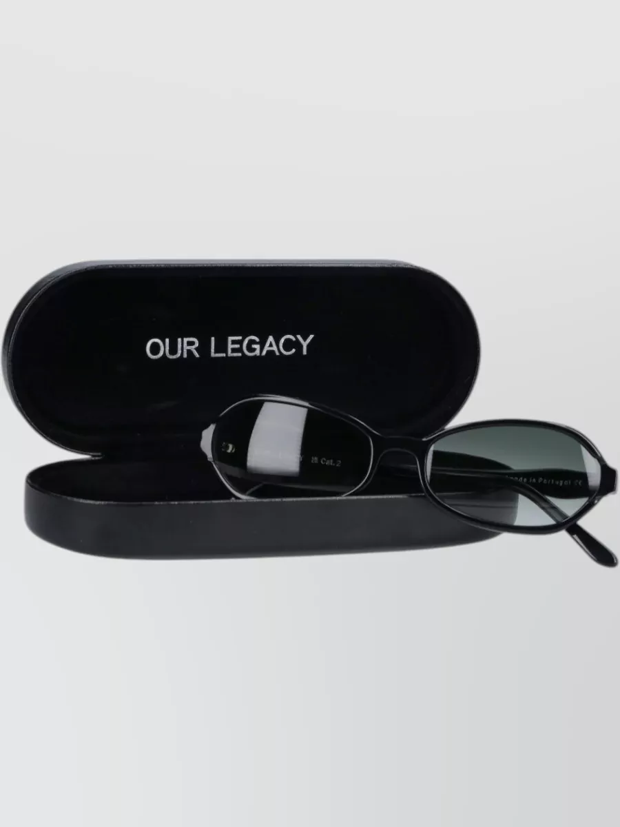 Our Legacy Oval Frame Sunglasses Dark Lenses Slim Arms