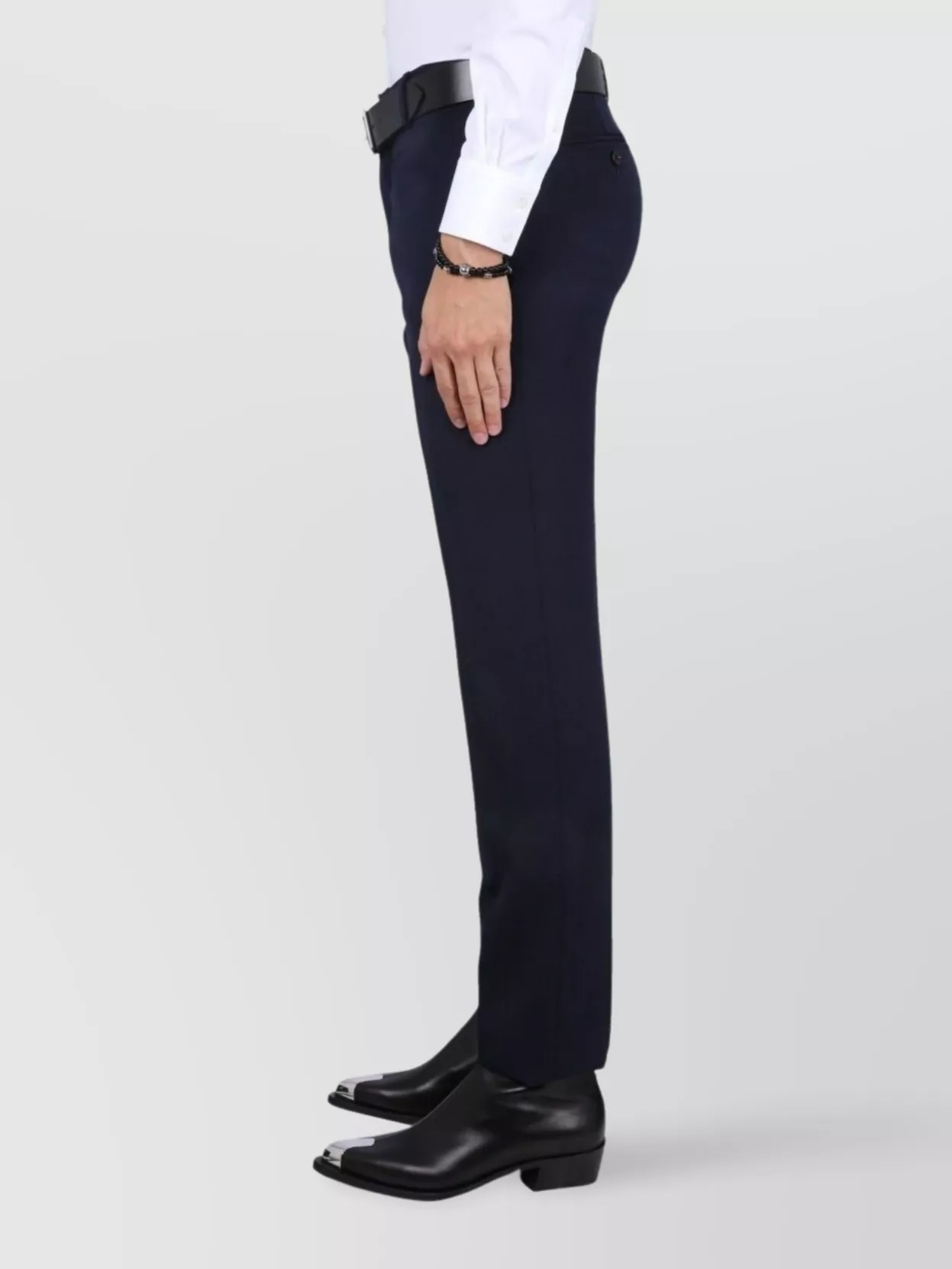 Alexander Mcqueen Slim Front Creased Pants With Side Pockets