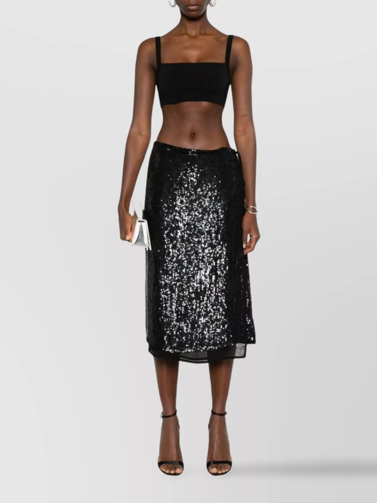 Parosh Gabriel Sequinned Wrap Skirt