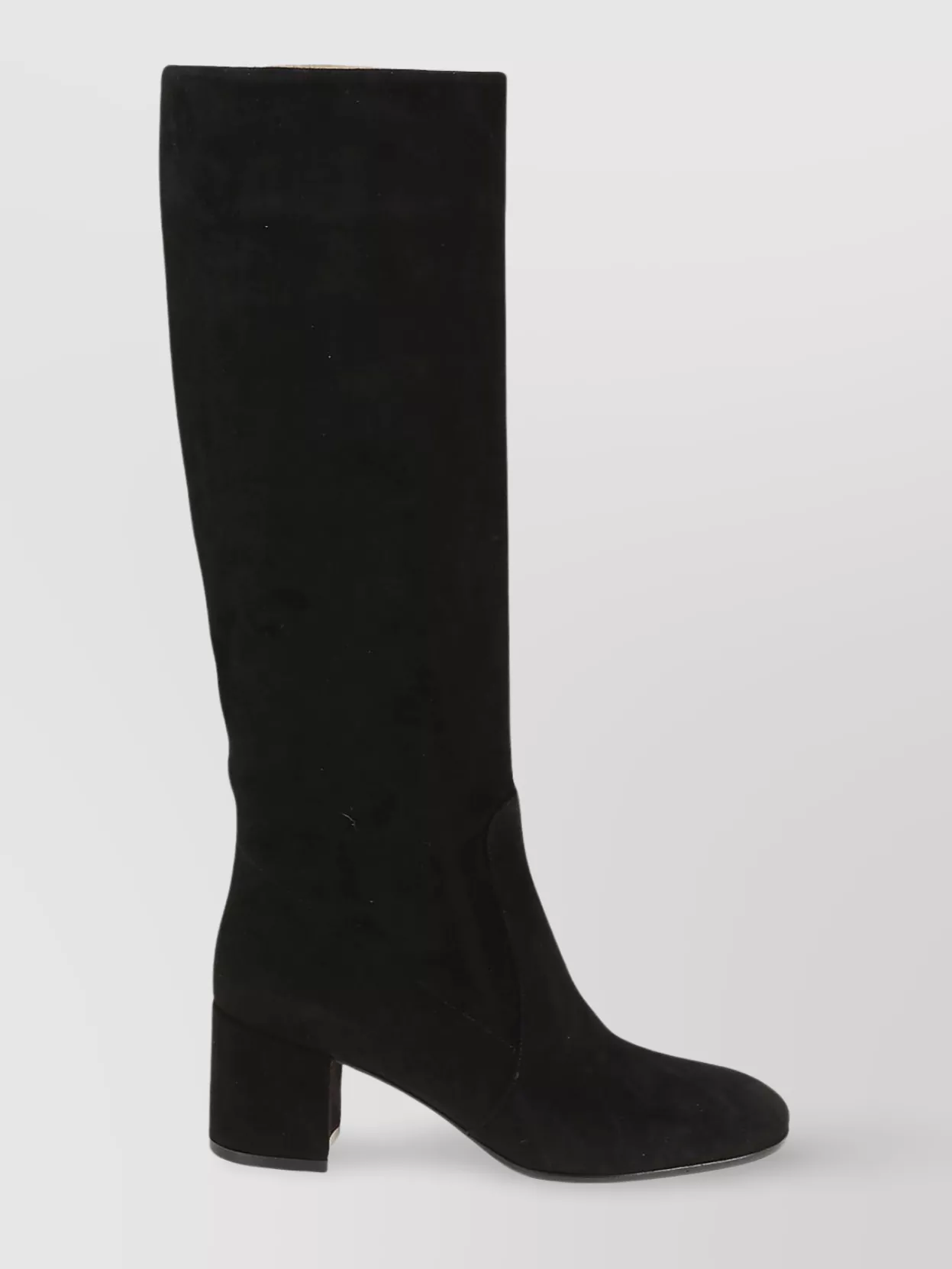 Shop Gianvito Rossi Glen Rounded Toe Knee-length Suede Boots In Black
