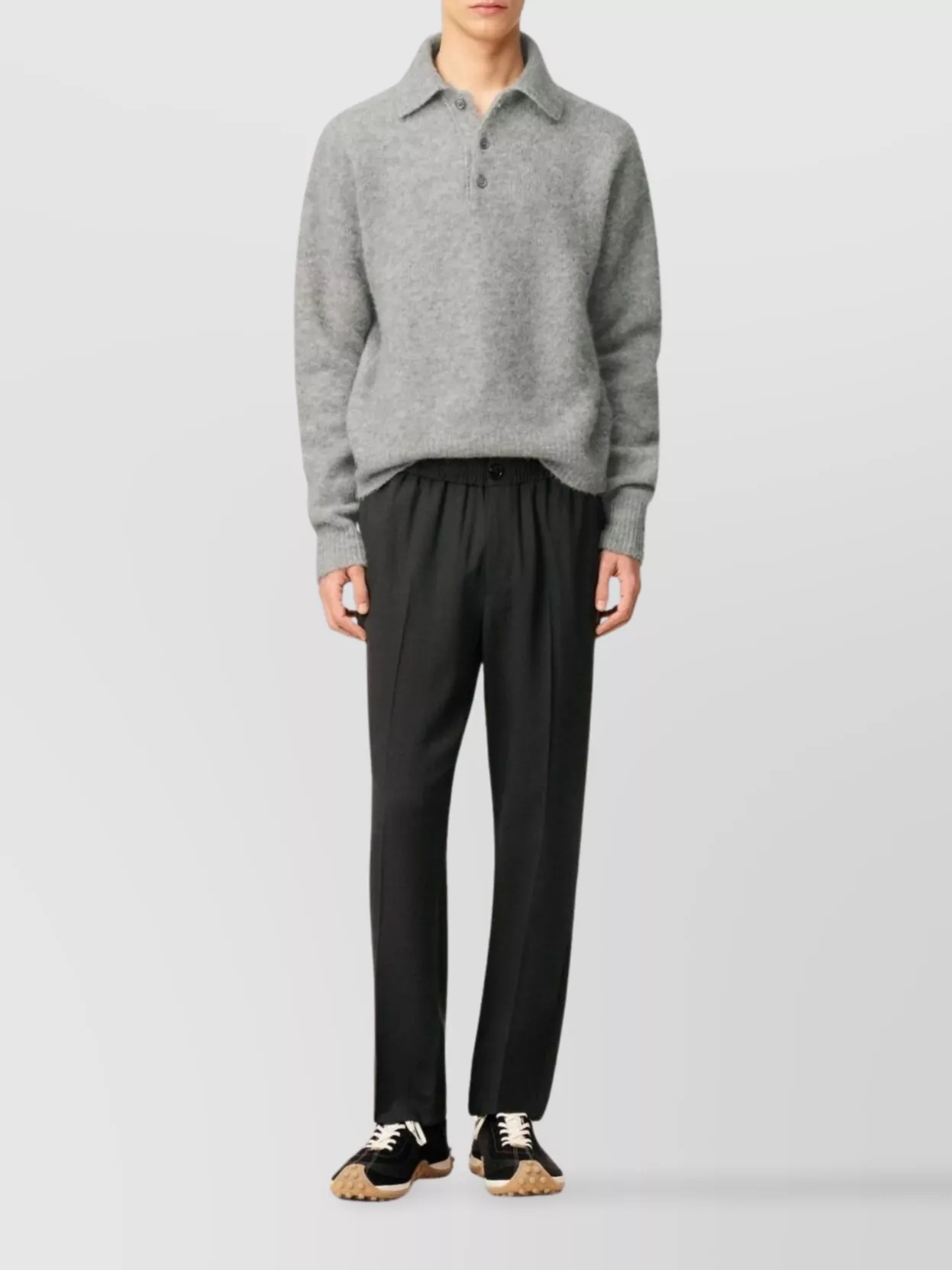 Ami Paris Trousers Stretchy Button Detail