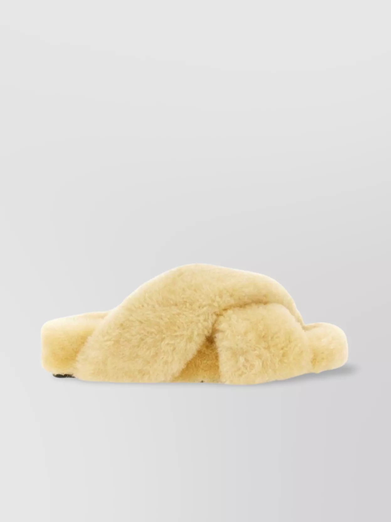 Jil Sander Shearling Cross Strap Open Toe Sandal