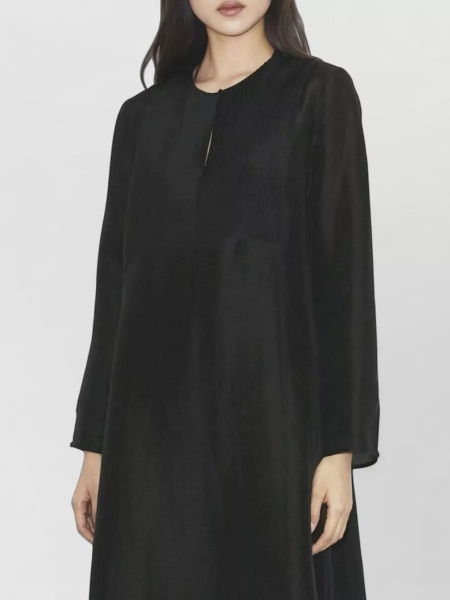 Tory Burch Linen Silk Pleated Long Kaftan