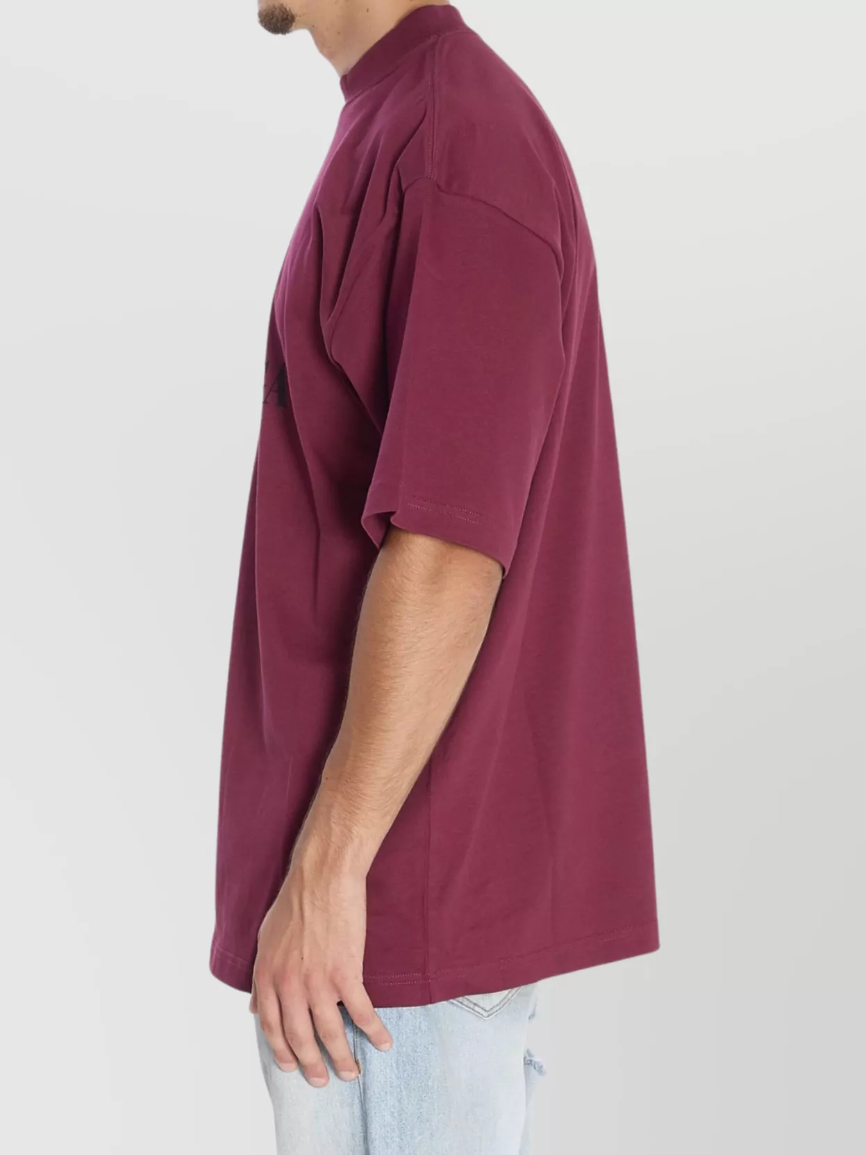 Balenciaga Cotton Oversized T-Shirt Ribbed Crew Neck