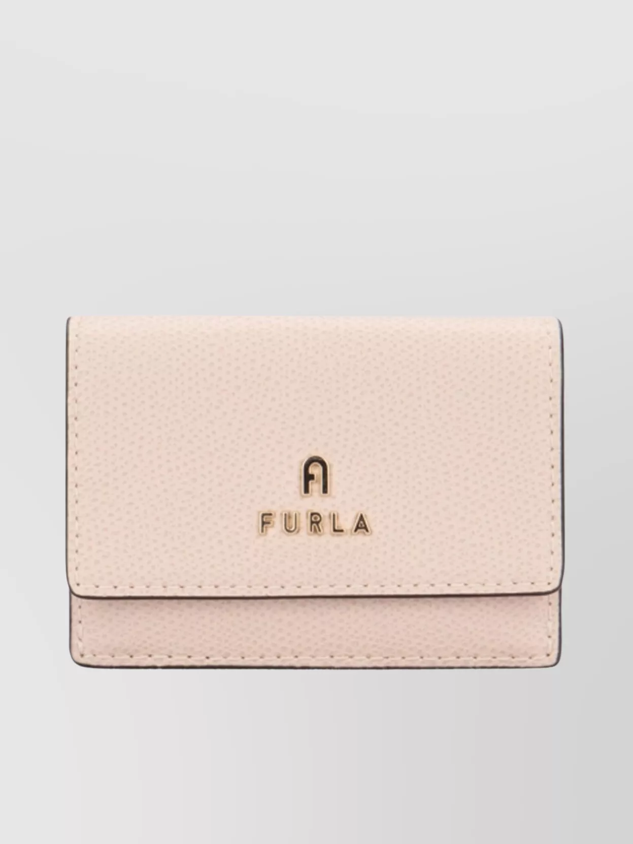 Shop Furla Textured Folded Top Wallet In Cream