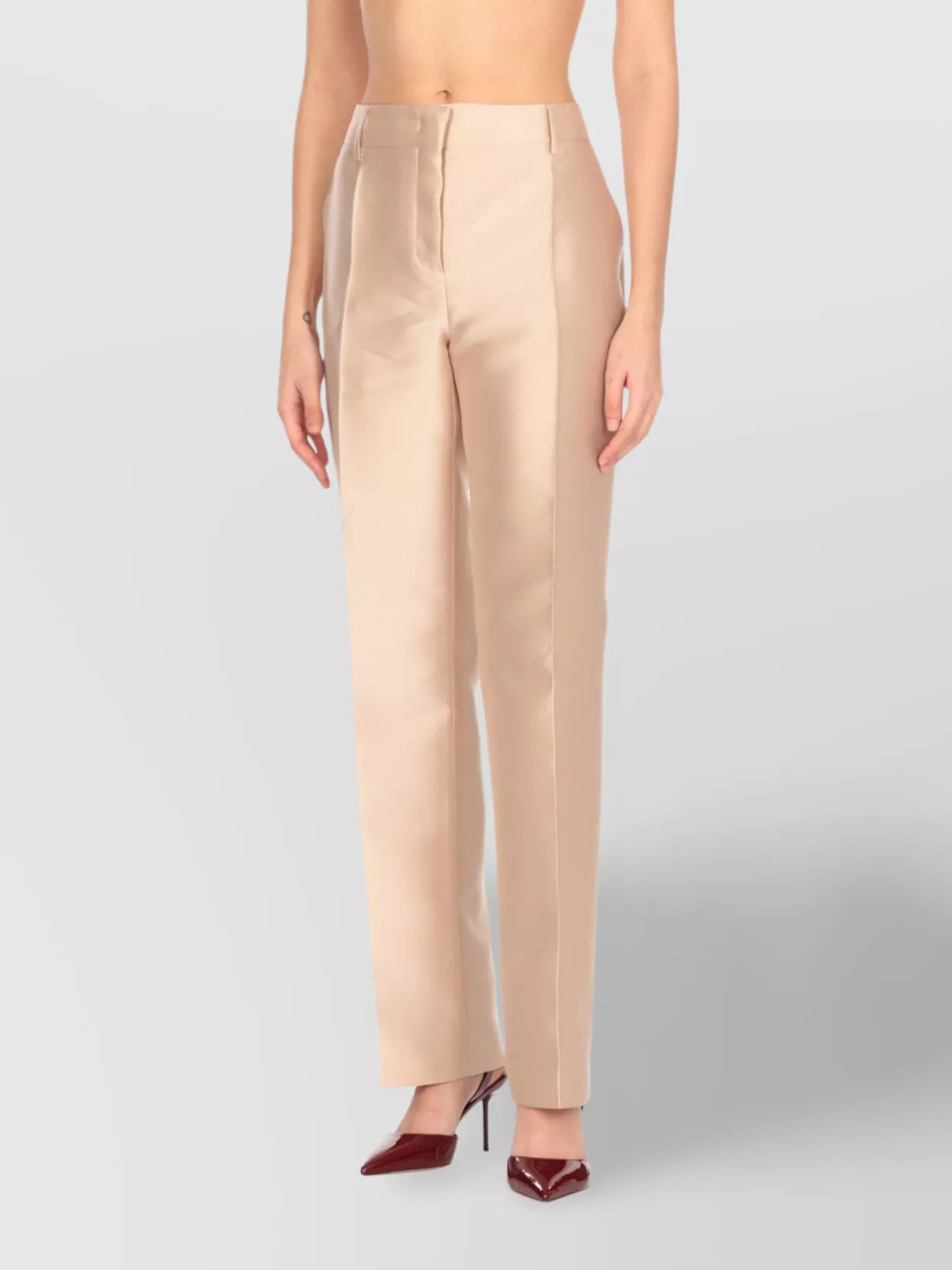 Alberta Ferretti Straight Leg Trousers With Belt Loops