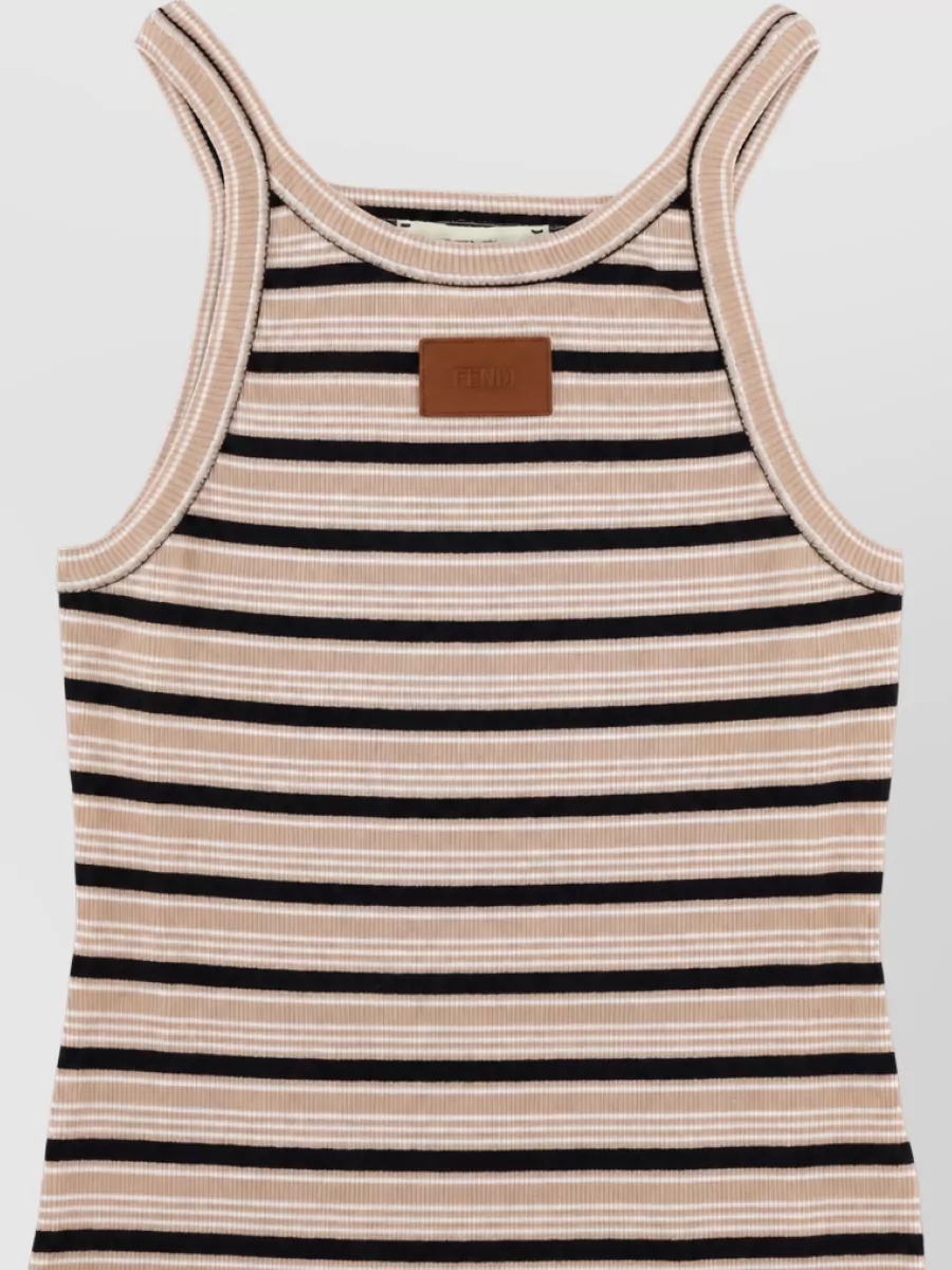 Fendi Embroidered Logo Top