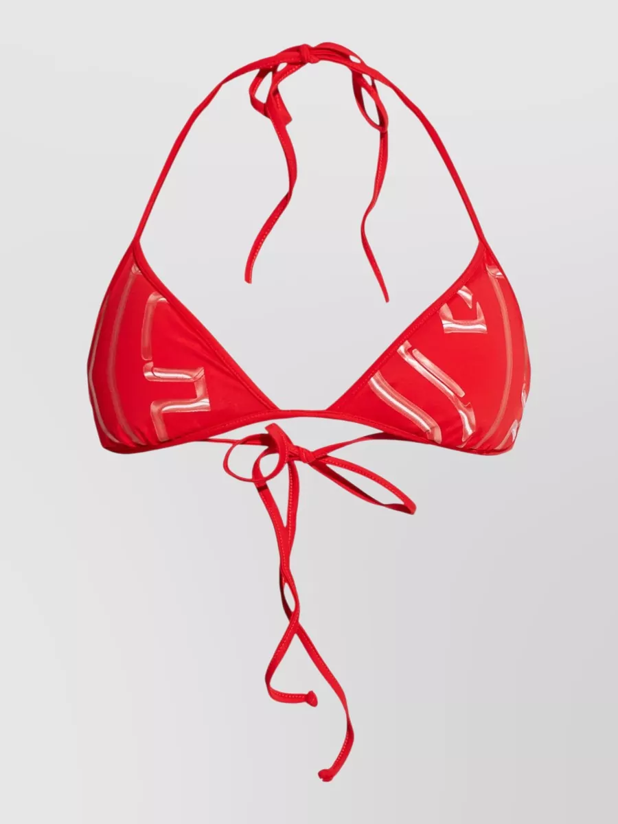 Diesel printed lace-up bikini top