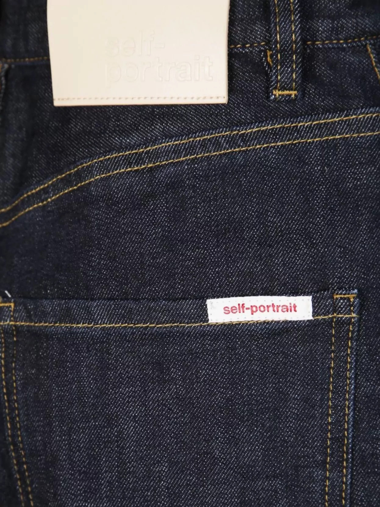 Self-Portrait Stitched Contrast Jeans Pockets