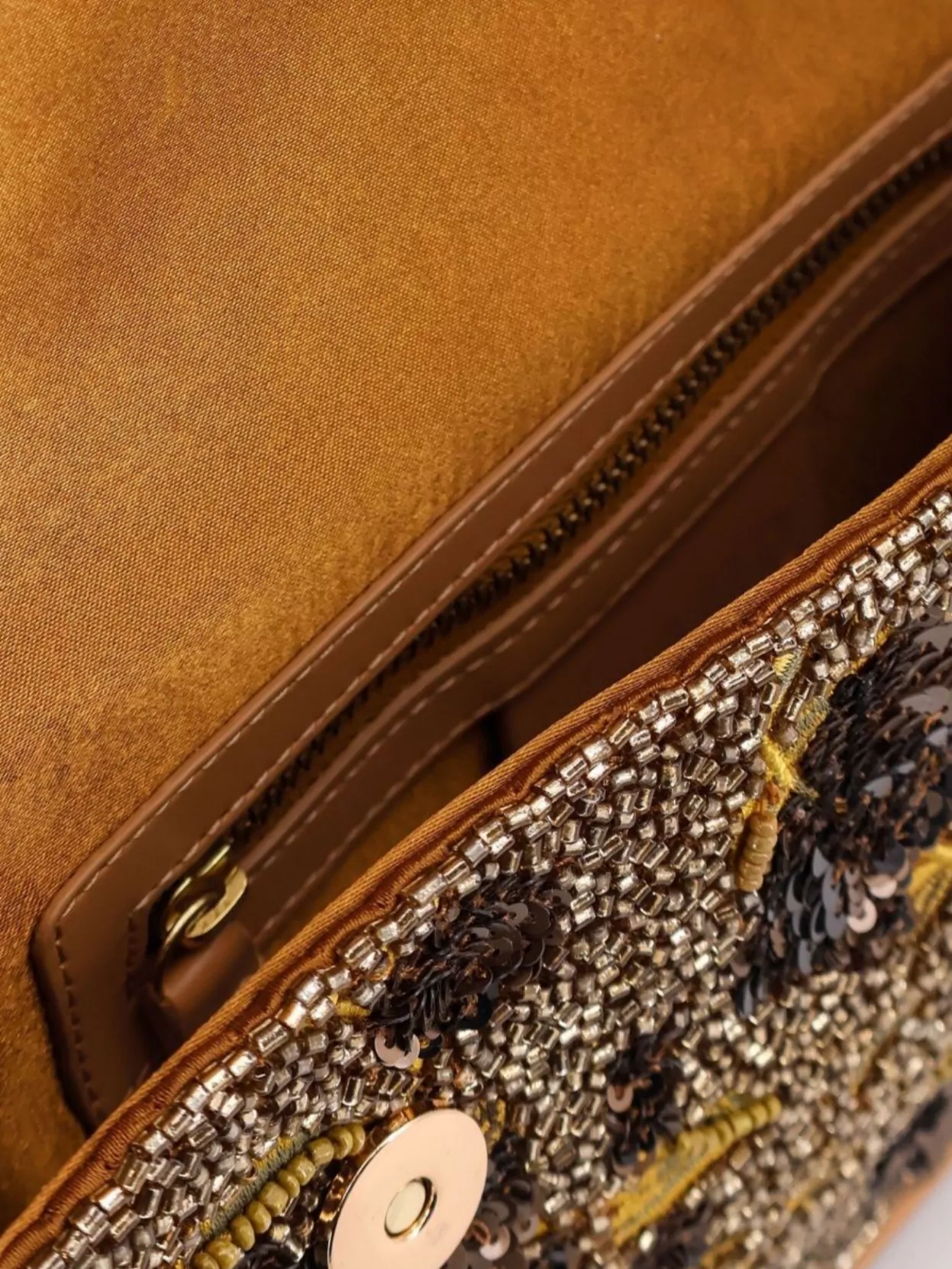 Staud Beaded Floral Shoulder Bag With Leather Handle