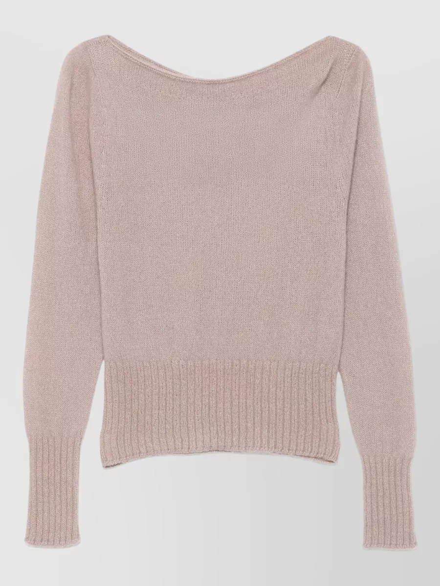 Tom Ford Cashmere Silk Long-Sleeve Boat Neck Top