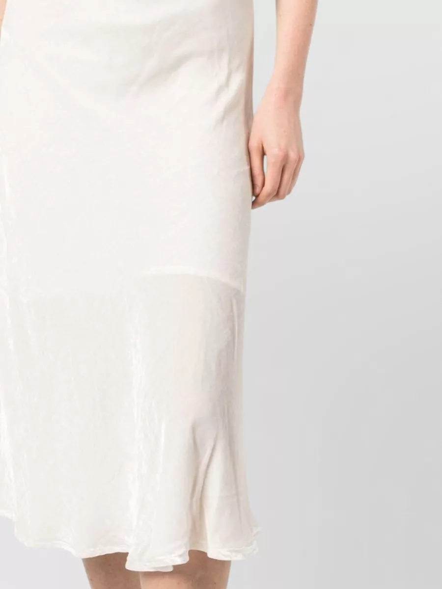 Gold Hawk Silk Blend Pleated Satin Midi Skirt