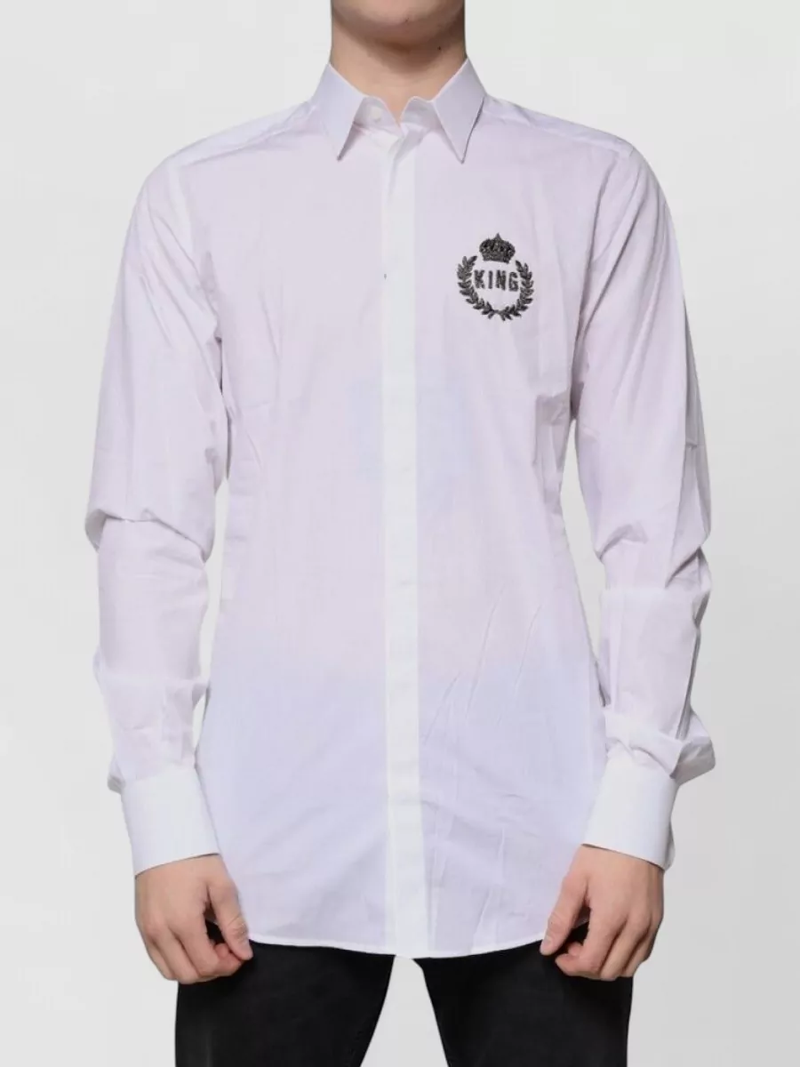 Dolce&Gabbana Cotton logo embroidered formal shirt
