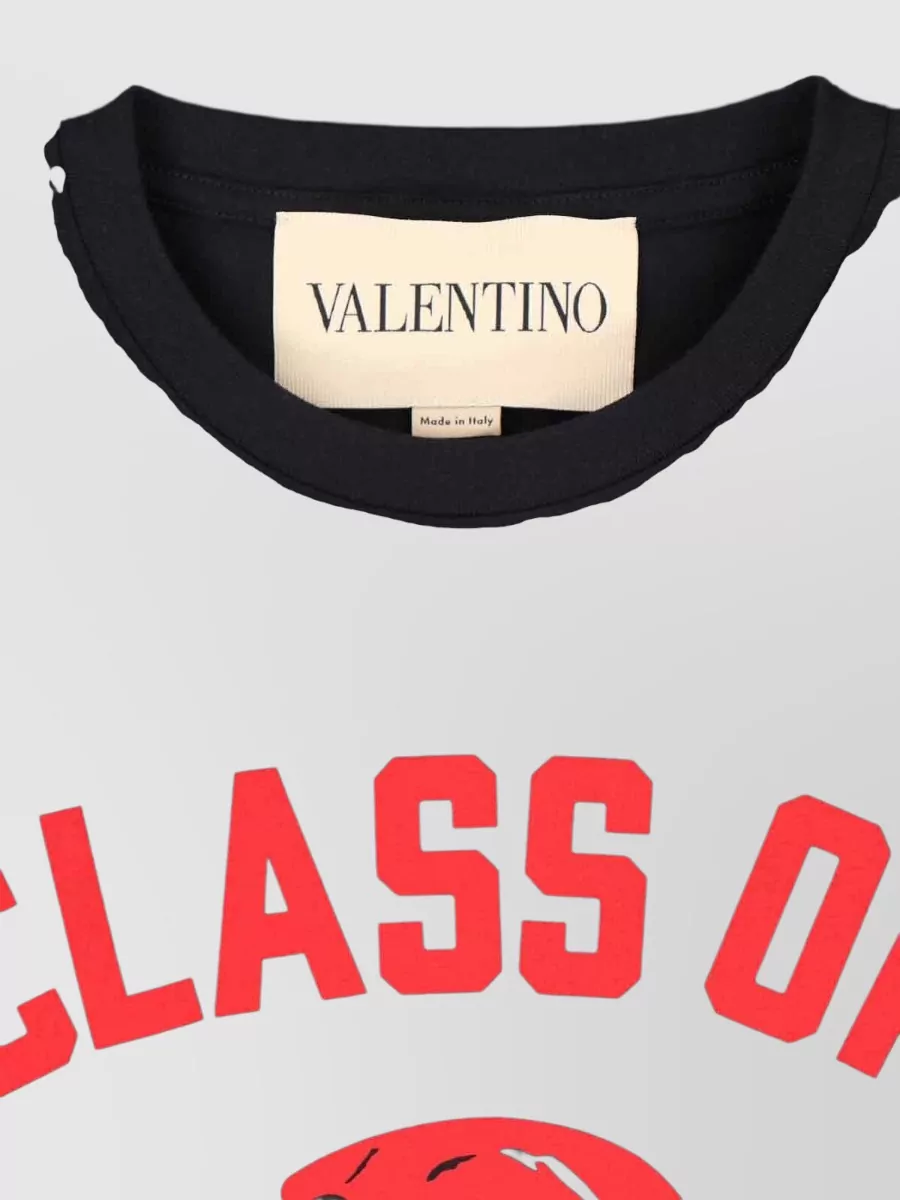 Valentino Crew Neck Graphic Print Short Sleeve T-Shirt