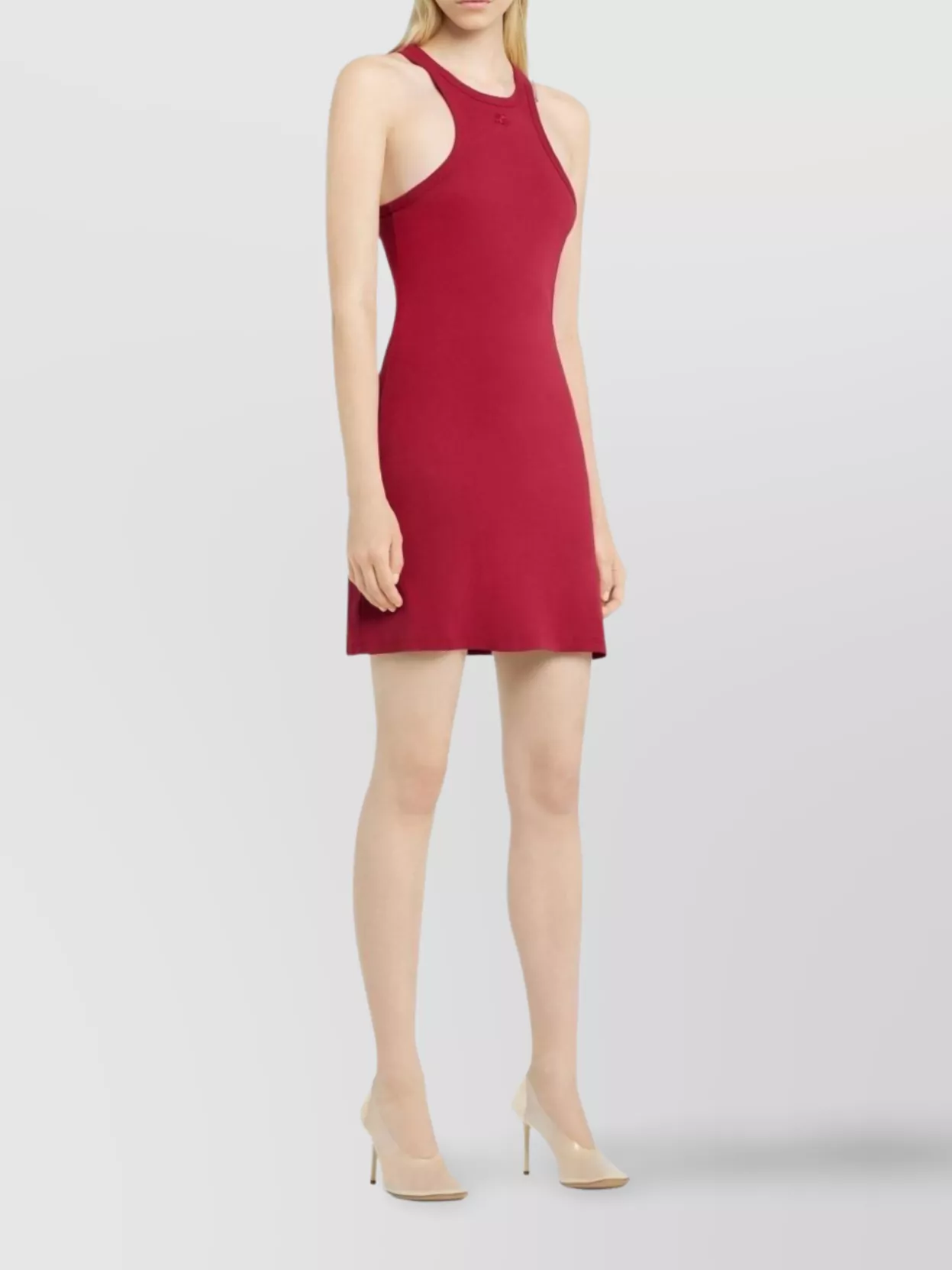 Courrèges Flared Racerback Sleeveless Dress In Red