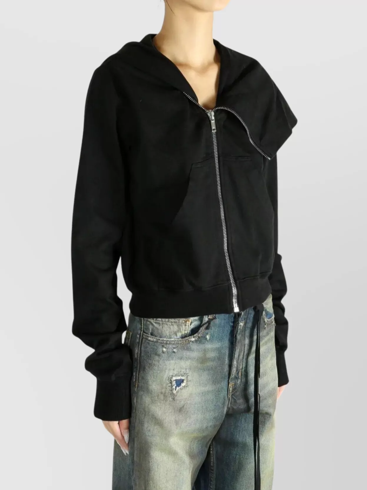 Rick Owens Drkshdw Full Hooded Long Sleeve Zip Cardigan