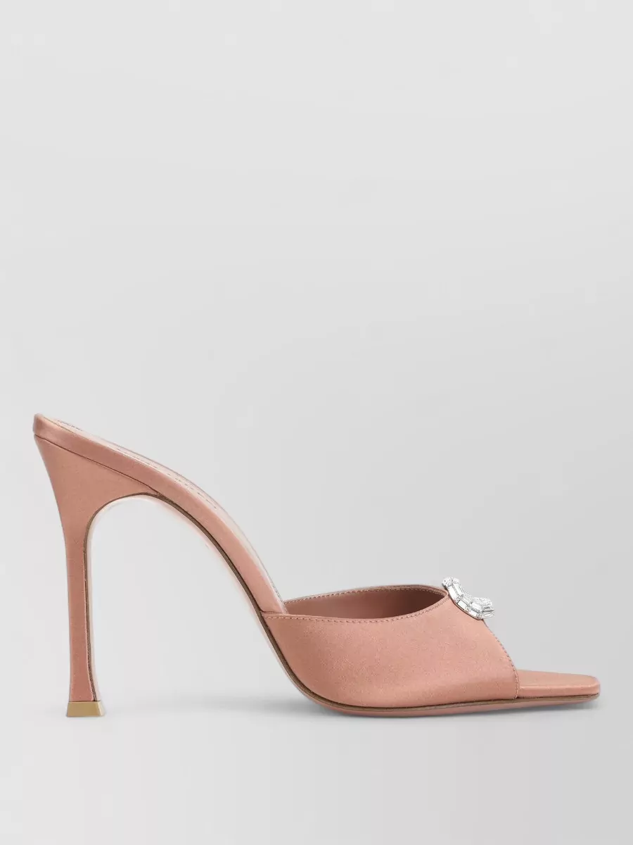 Amina Muaddi silk crystal-embellished mules