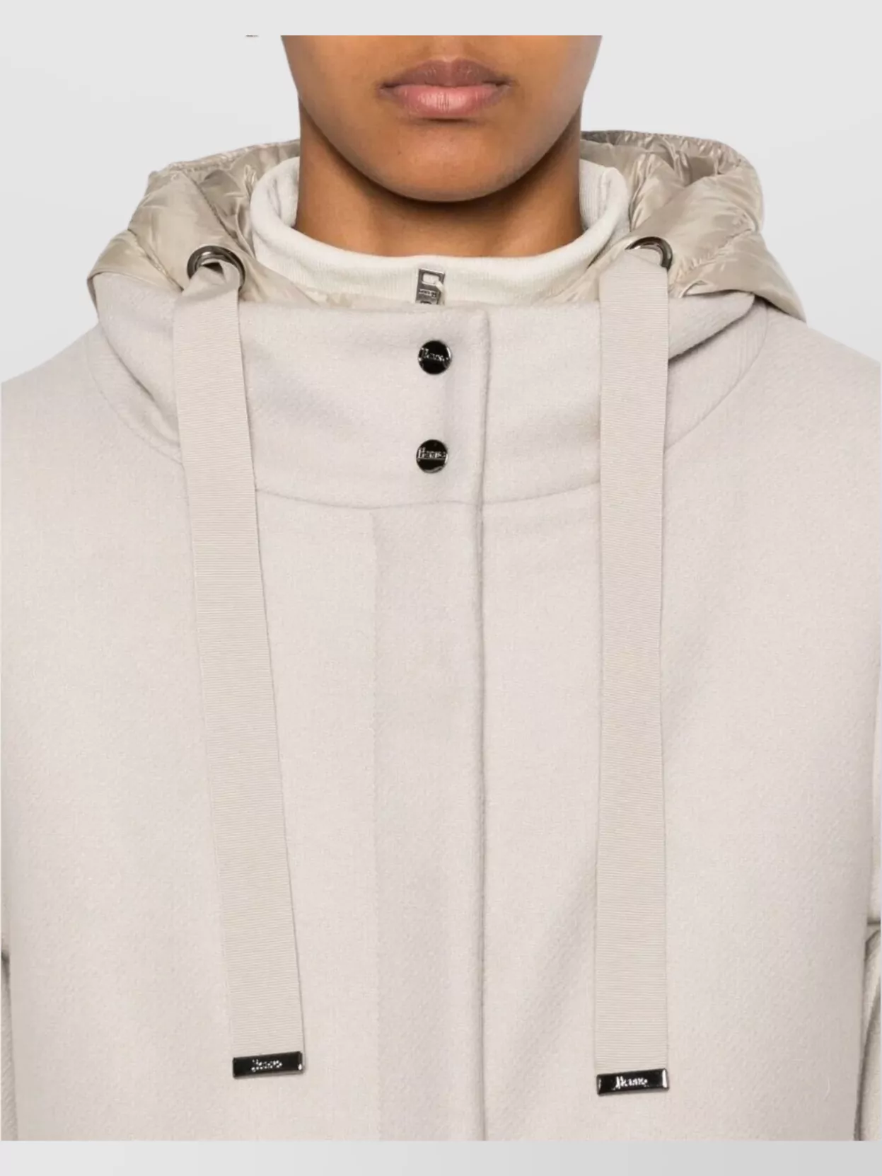 Herno Flared Wool Coat Padded Hood