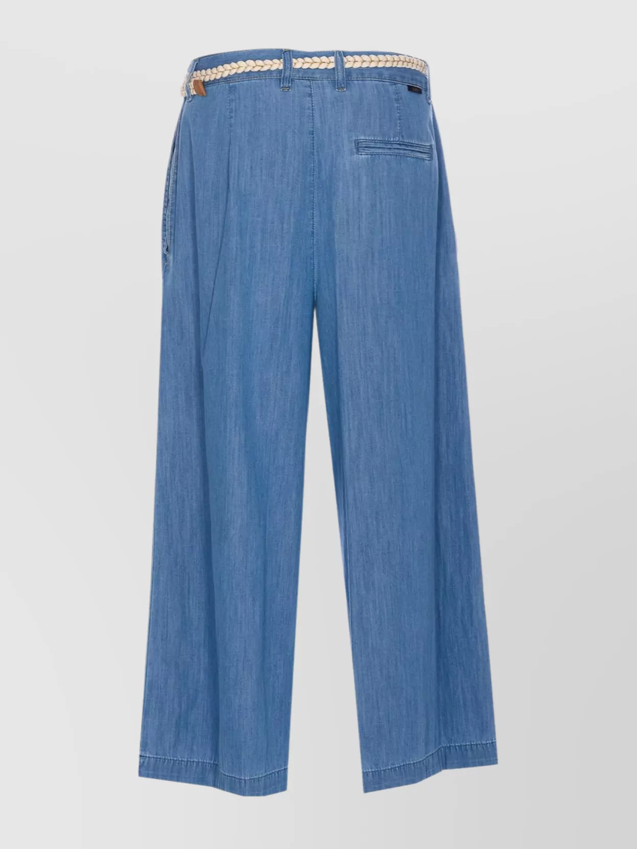 LIU •JO HIGH WAIST DENIM SHORTS WITH WOVEN BELT