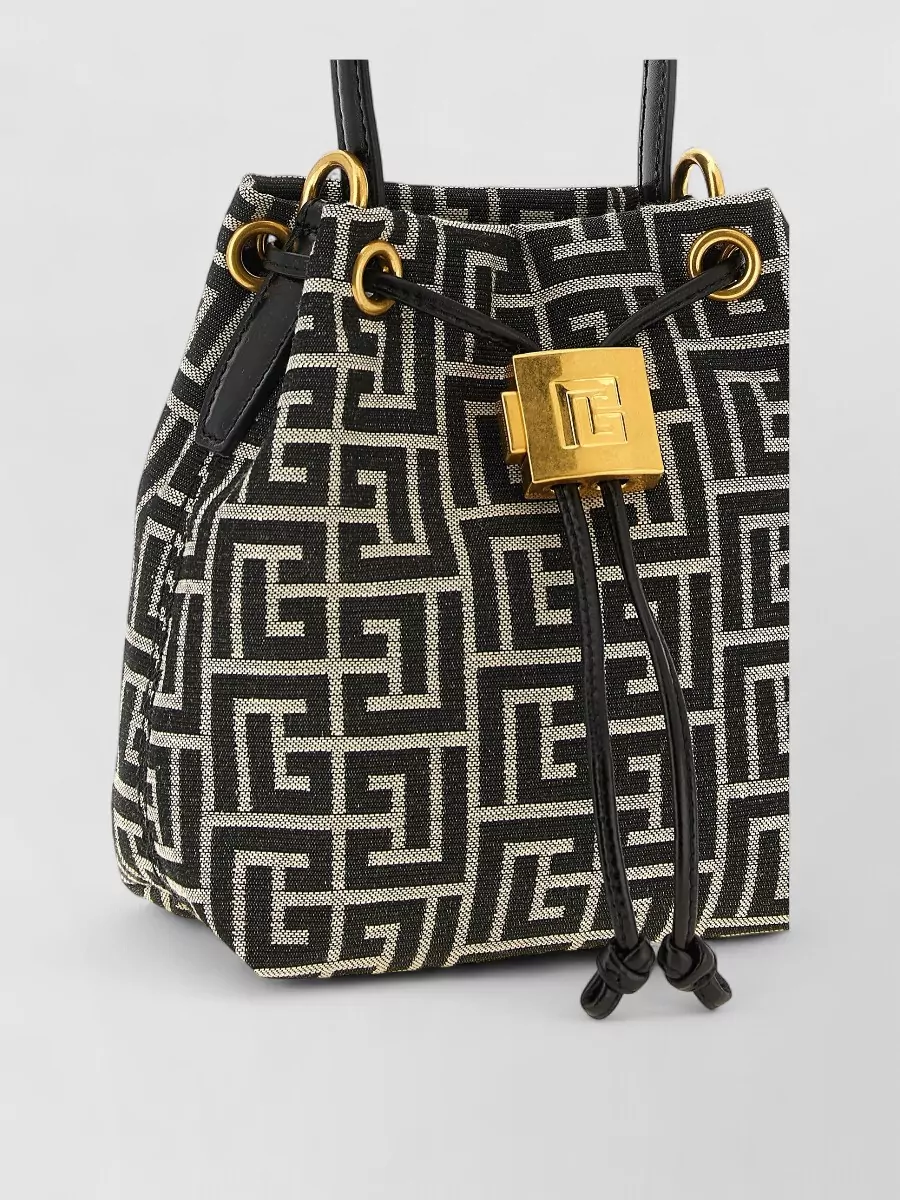 Balmain Pulse Mini Jacquard Bucket Bag