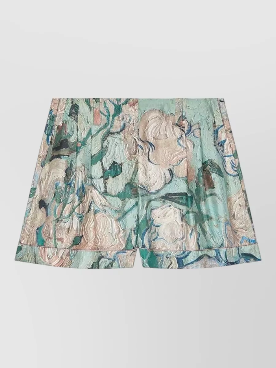 Givenchy silk floral-print knee-length shorts