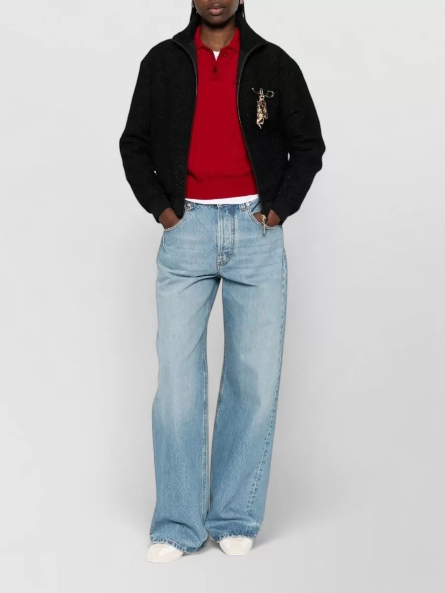 Emporio Armani Textured Appliqué Blouson Jacket