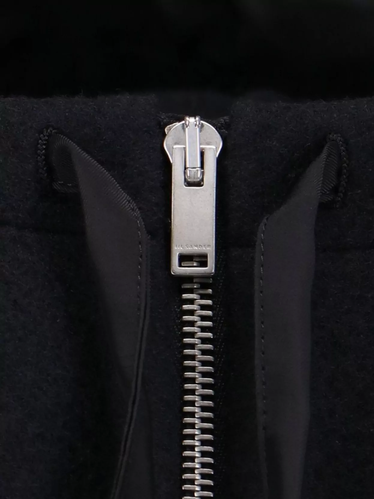 Jil Sander Hooded Long Sleeve Jacket Drawstring Detail
