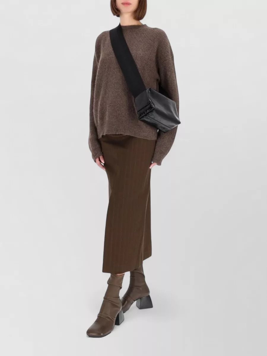 Uma Wang High Waist Midi Skirt Front Slit