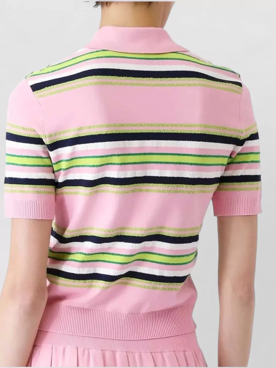 Casablanca Striped Fitted Polo Shirt
