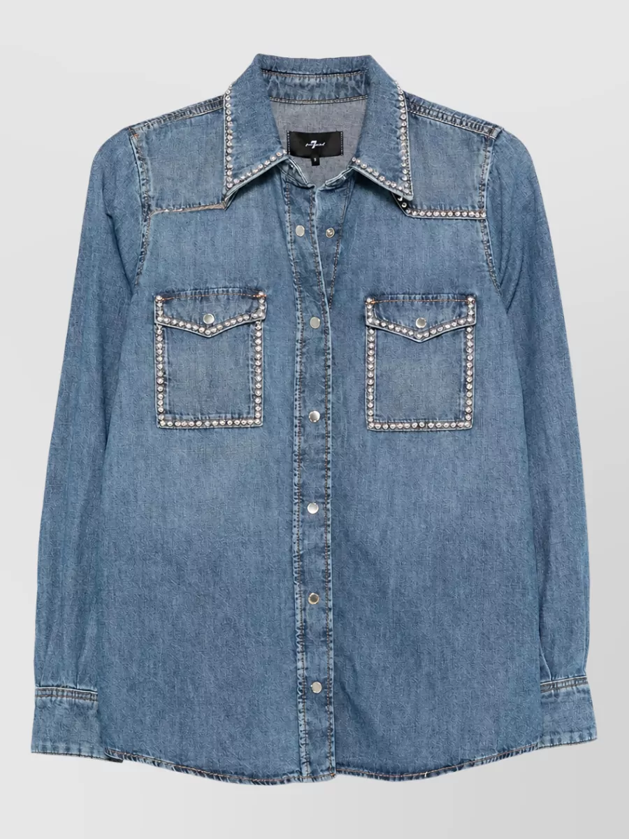 7 For All Mankind Denim studded western shirt