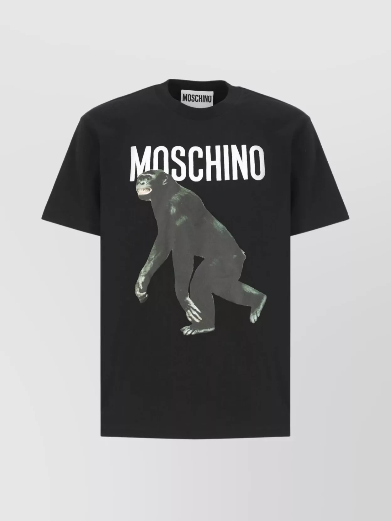 Moschino Crewneck Graphic Print T-shirt In Black