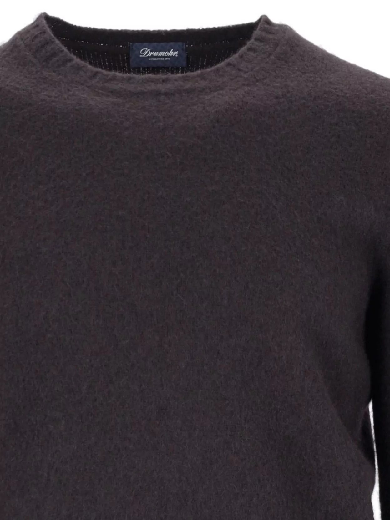 Drumohr Soft Texture Crewneck Sweater With Ribbed Cuffs