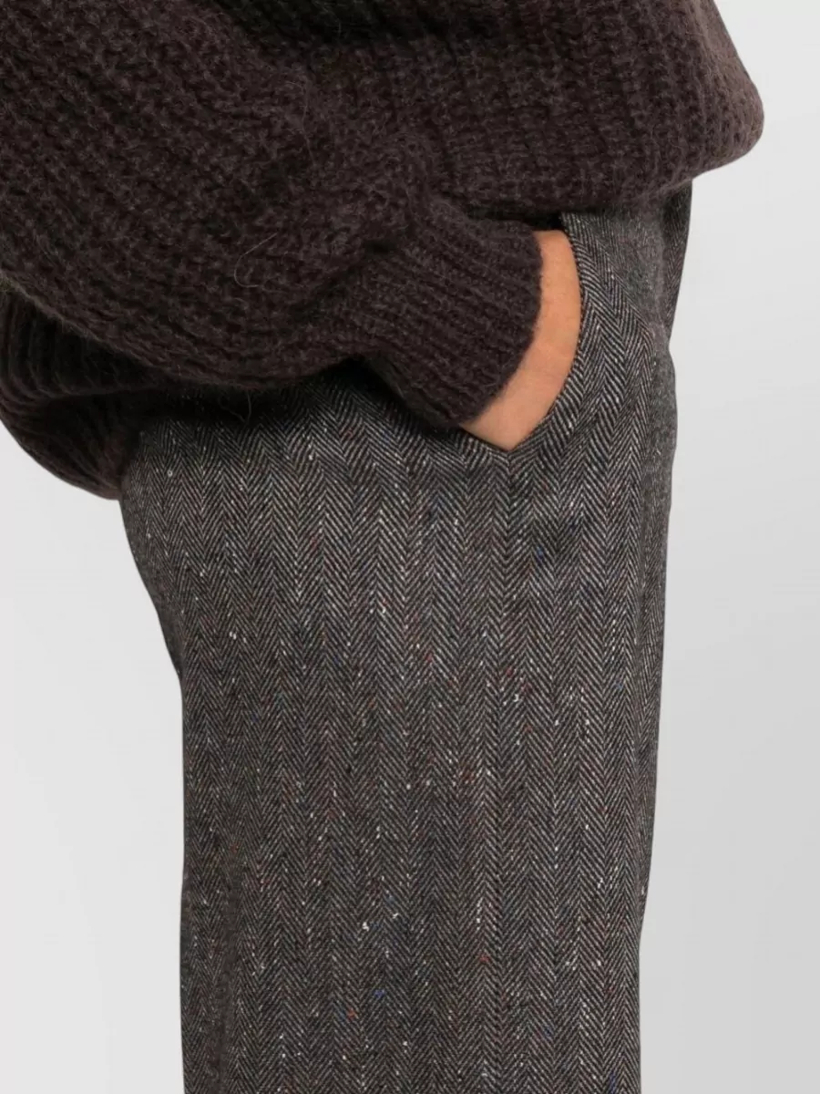Via Masini 80 Textured Wide-Leg Trousers