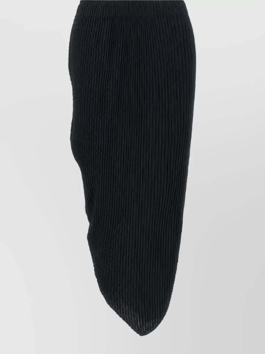 Issey Miyake asymmetric pleated midi skirt